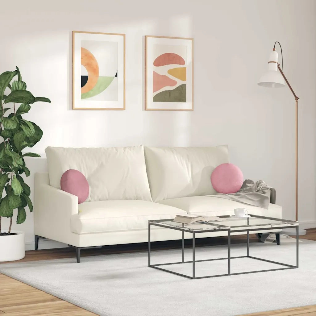 Cuscini per Seduta 2 pcs Rosa Ø30 x 13 cm Velluto 42014104