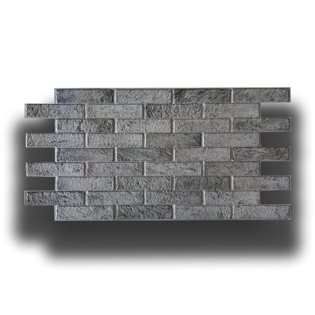 pacchi da 10 o 20 Pannelli 3D Rivestimento a parete in PVC effetto MATTONI GRIGI USURATI 96x48cm Realistici, isolanti - Pacco da 10 pannelli 96x48cm