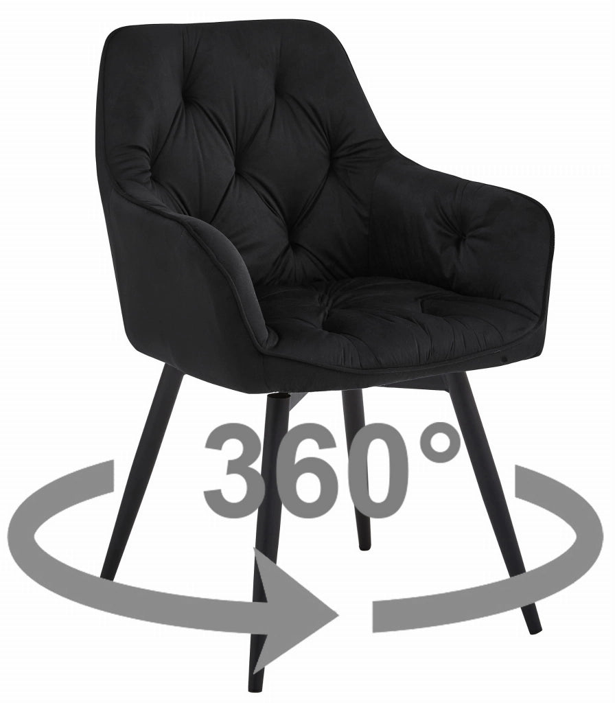 VALORA LUKK360 Sedia girevole in velluto - Nero x 1