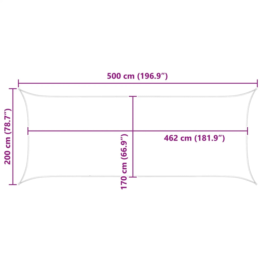 Vela Parasole | Telo Ombra | Vela da ombra solare Blu e Bianco 5 x 2 m