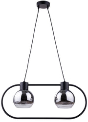 Lampada a sospensione Linda nera/argento 2xE27 Sigma