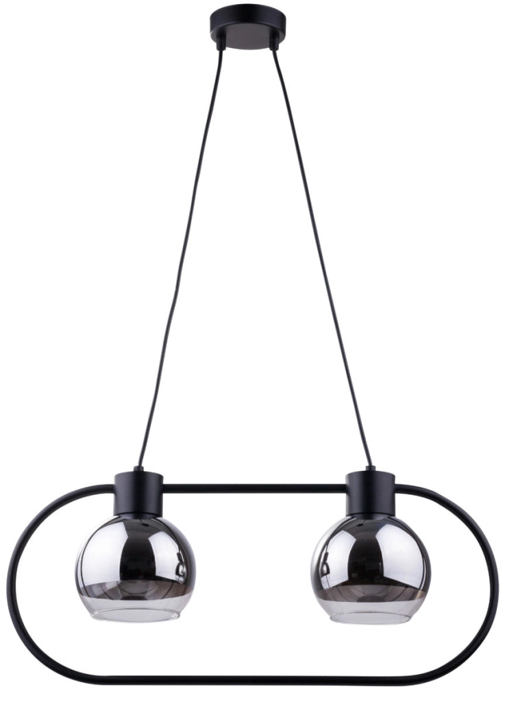 Lampada a sospensione Linda nera/argento 2xE27 Sigma