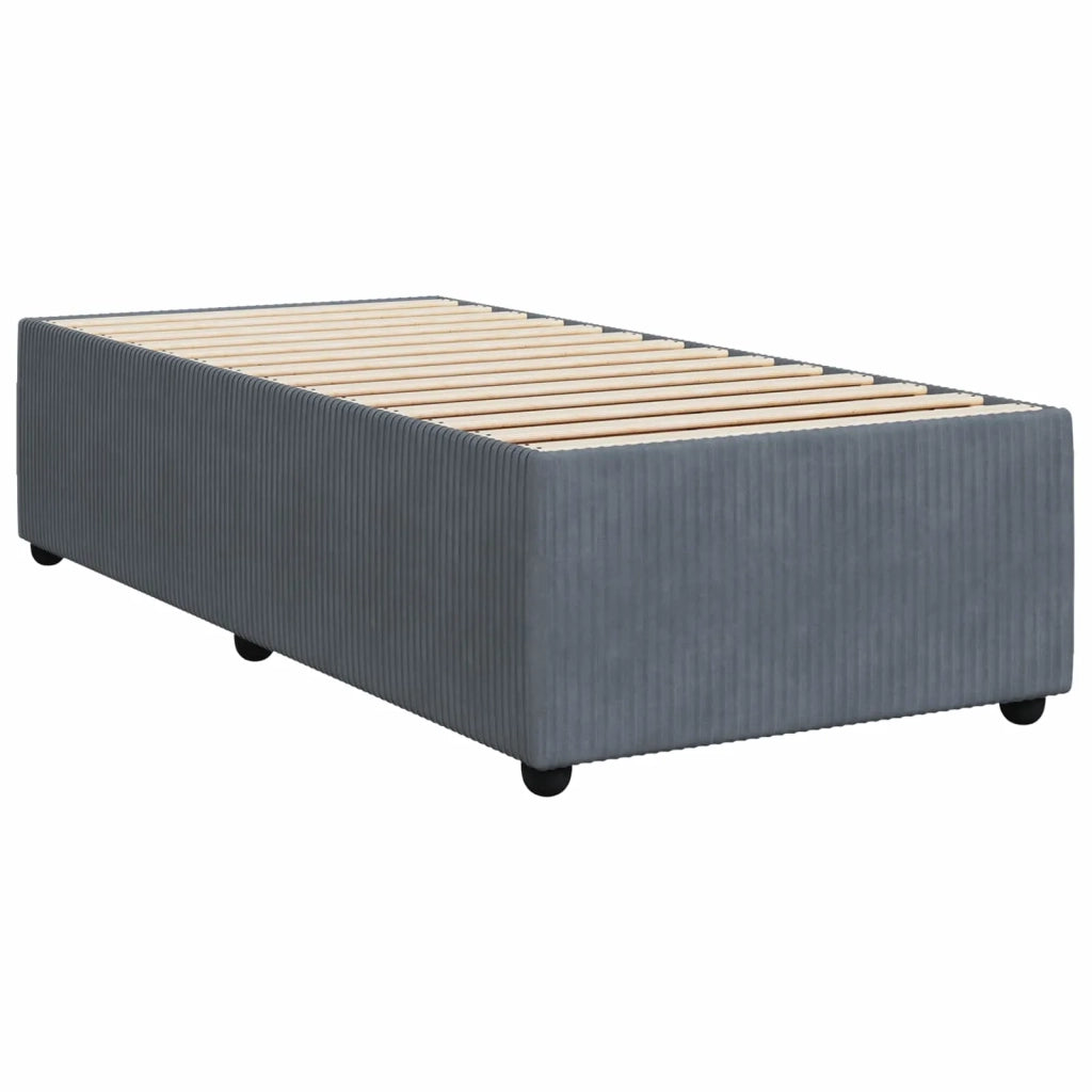 Letto con Box Spring, Materasso e LED Grigio Scuro 90 x 190 cm 3453248