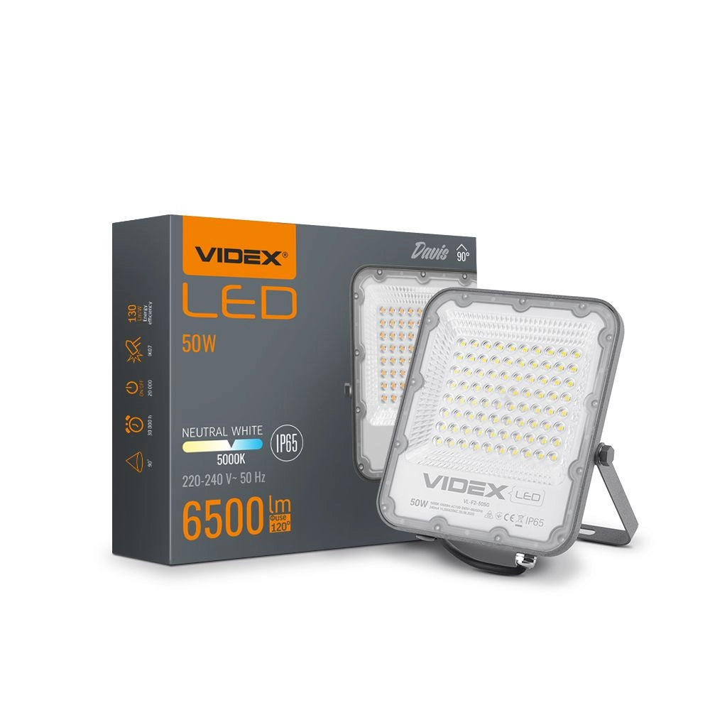 Faro LED da esterno 50W 5000K 6500lm IP65 Videx Davis