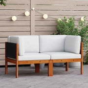 Divano componibile-Divani Angolari da Giardino 2 pz con Cuscini in Legno di Acacia e Corda