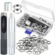 Set Occhielli Metallo 12mm ProKit – 100 Pezzi con Punzonatrice e Rivettatrice