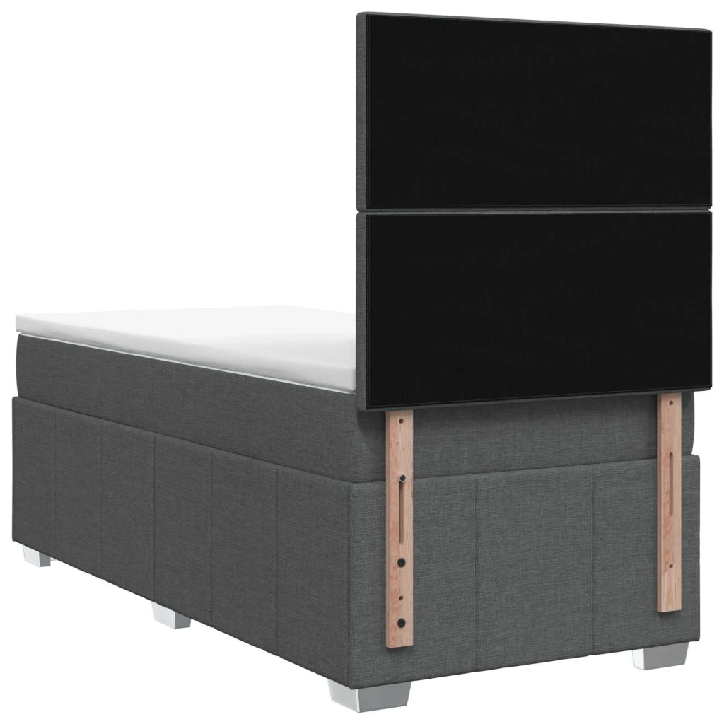 Letto box spring con materasso Grigio Scuro Singolo Tessuto 3454235