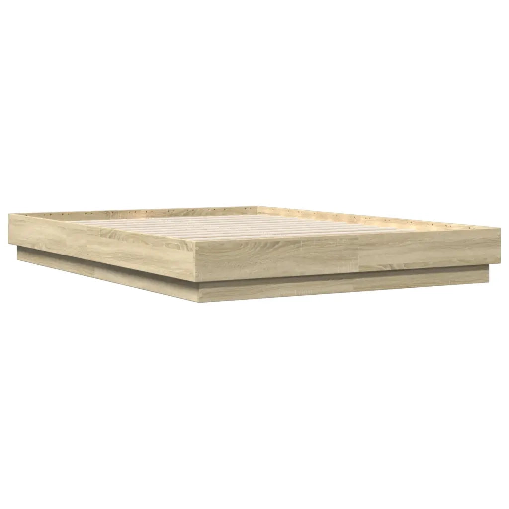 Letto matrimoniale | Letto per adulti | Giroletto Rovere Sonoma 150x200 cm in Legno Multistrato