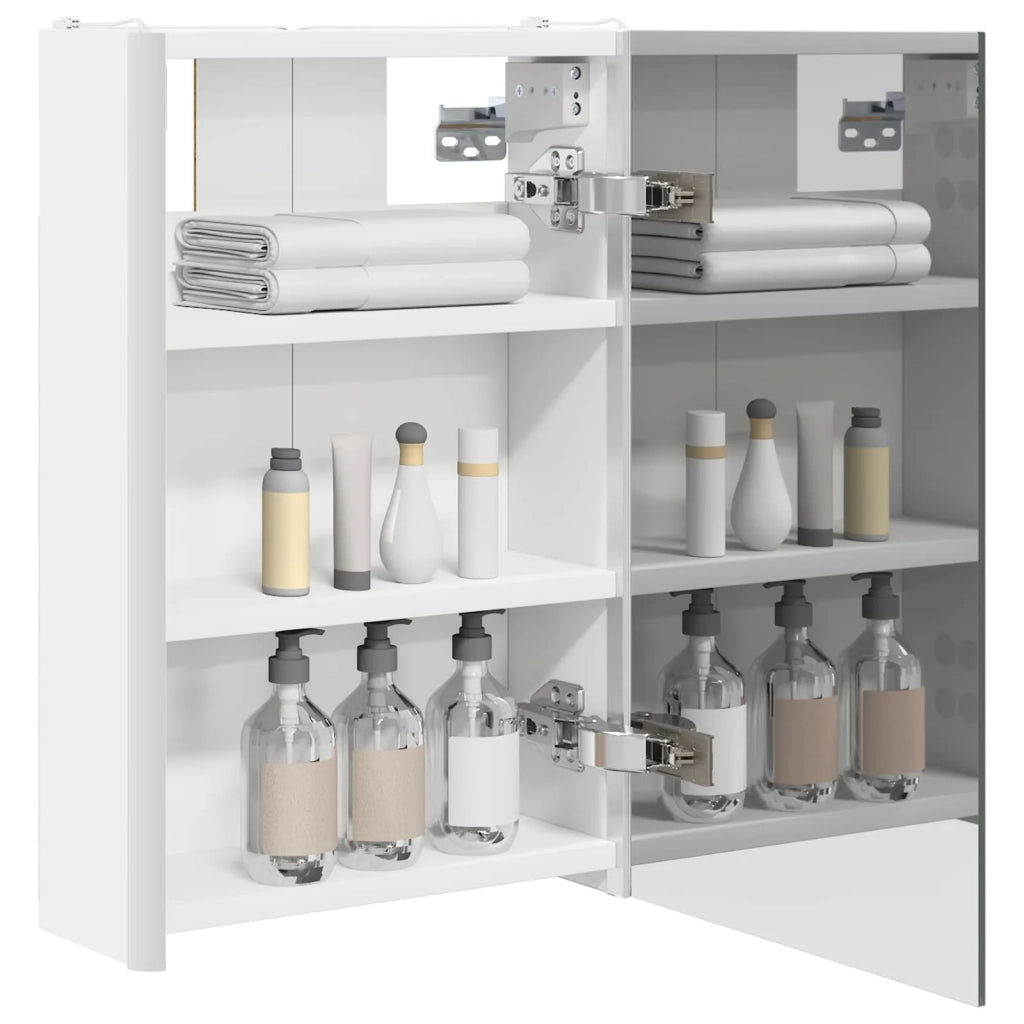 Mobiletto per specchio da bagno Bianco 33 x 11,5 x 50 cm 889215