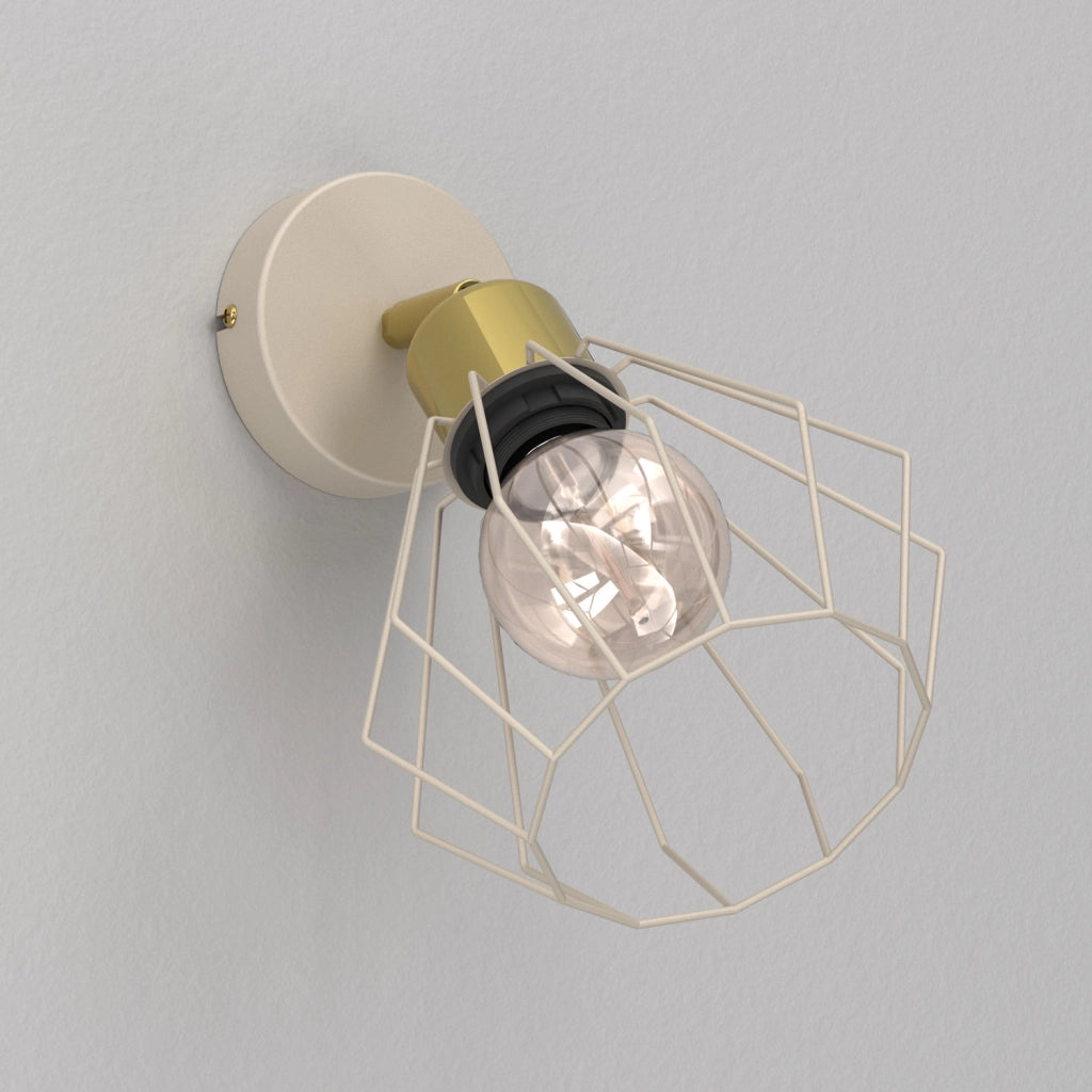 Applique industriale Parkla 1xE27 beige/oro Luminex