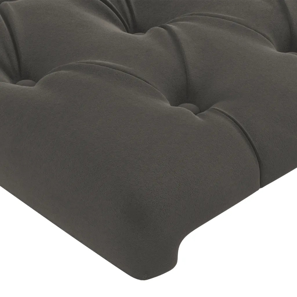 Testiera | Testata ad Orecchio Grigio Scuro 103x23x78/88 cm in Velluto