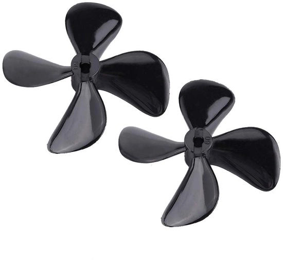 Impianto di elica a 4 pale - 2 pezzi CW/CCW - Adatto per asse 4 mm - Materiale in plastica - Accessori per imbarcazioni RC - Materiale duraturo