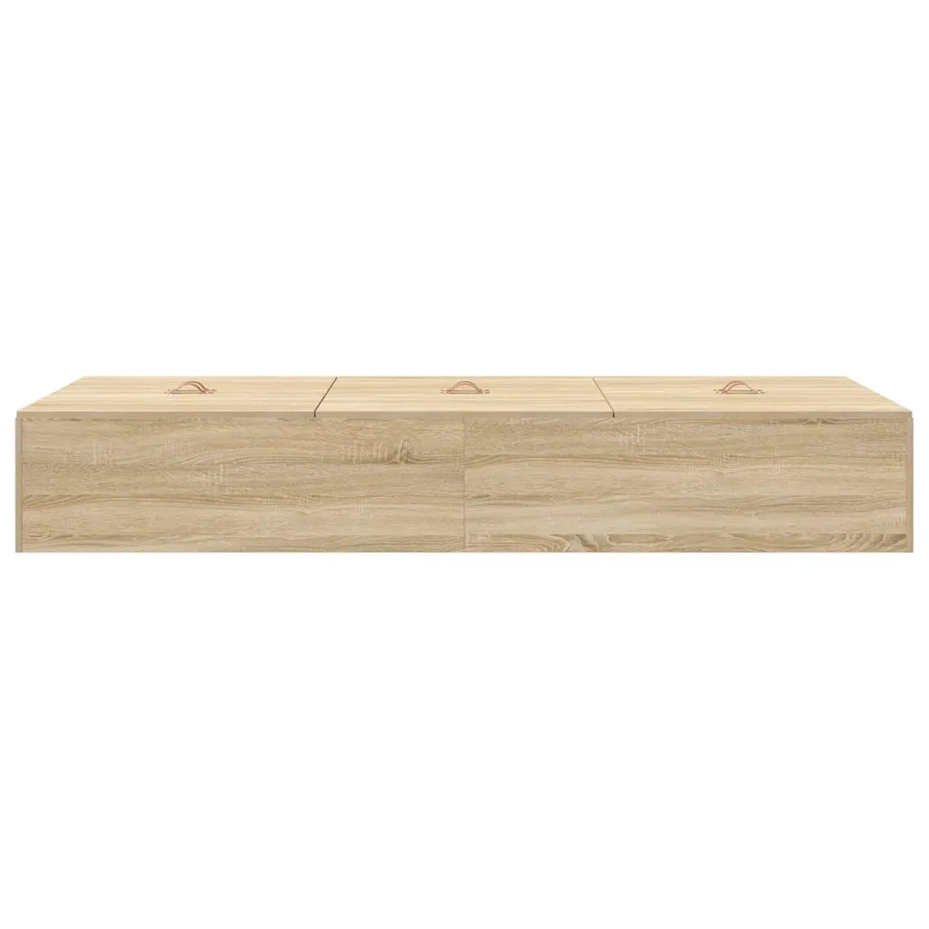 Struttura letto con contenitore-Giroletto con contenitore Rovere Sonoma 90 x 200 cm