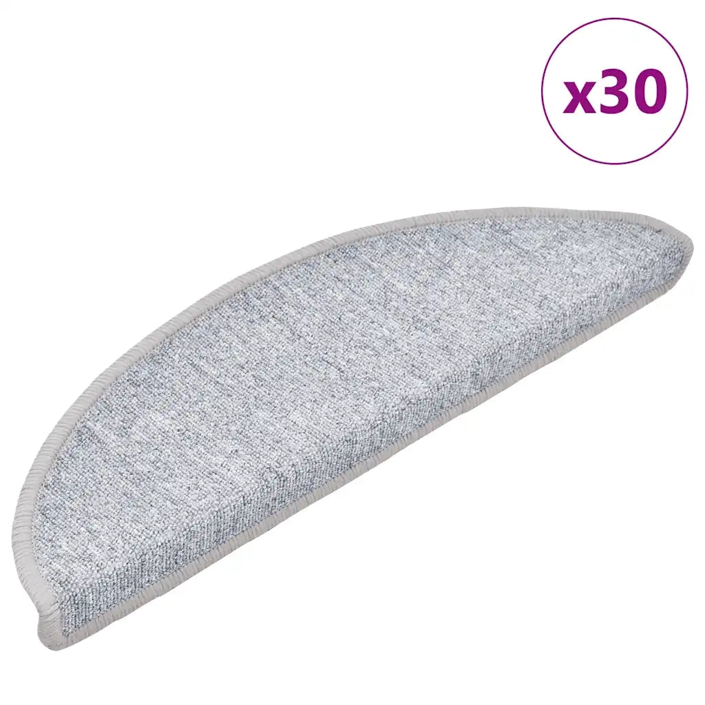 Tappetini per scale 30 pz | Gradini per Scale 56x17x3 cm Grigio chiaro Semicircolari