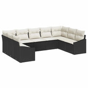 Set Divano da Giardino 9 pcs Nero e Crema polyrattan 3355546