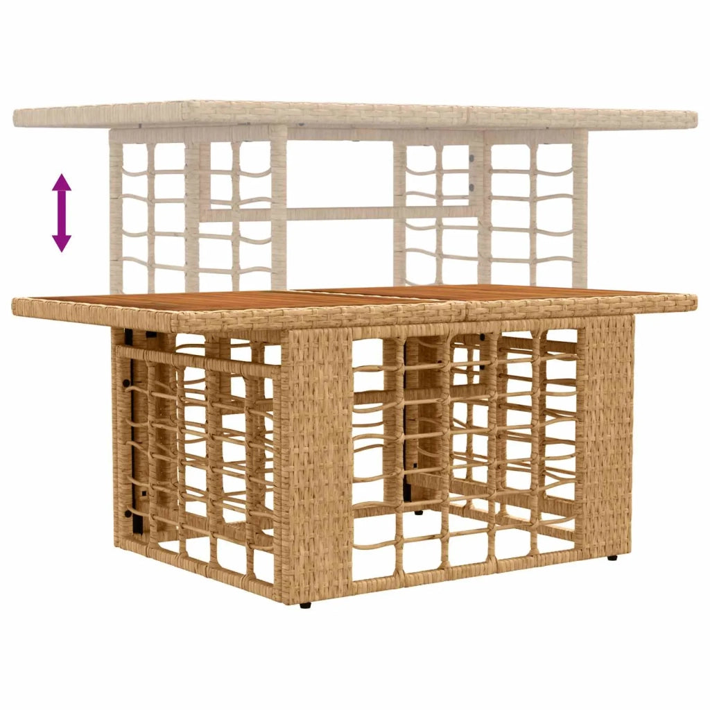 Set Divano da Giardino 7 pz Naturale e Bianco Crema polyrattan 3437836