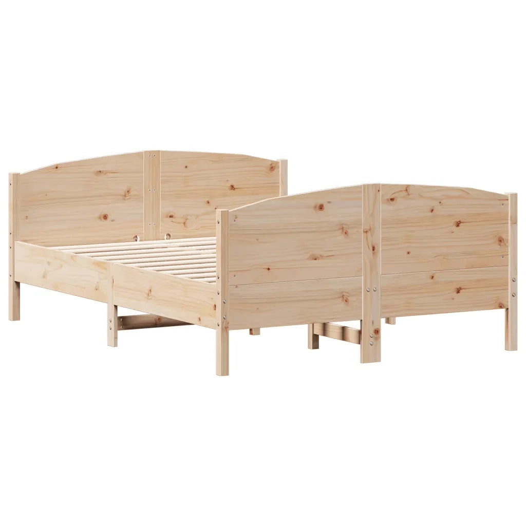 Letto senza Materasso-Struttura Letto 120x190 cm in Legno Massello di Pino 587141