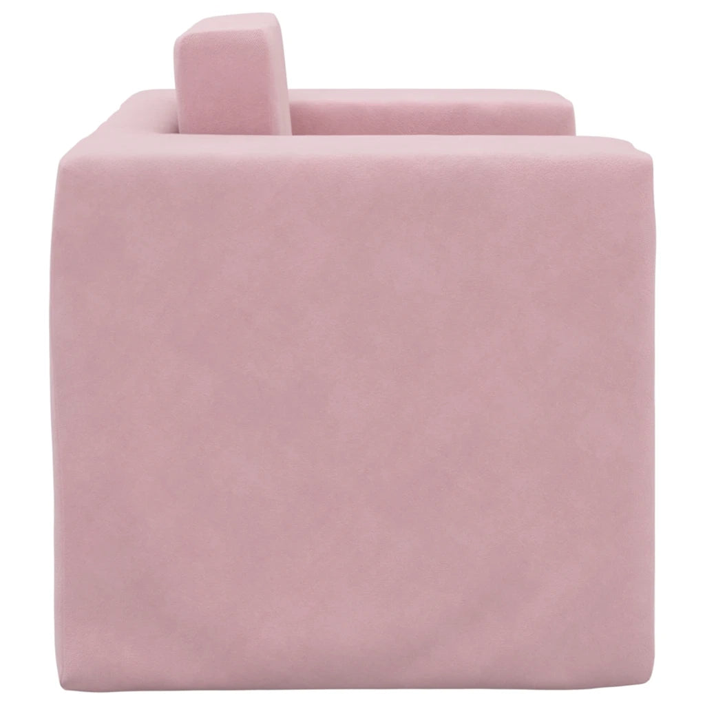 Divano per Bambini-Sofa-Divanetto Rosa in Morbido Peluche 325817