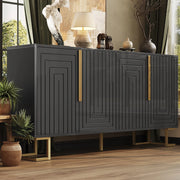 SIDEBOARD 152x40x75 cm Nero in MDF con 2 ante