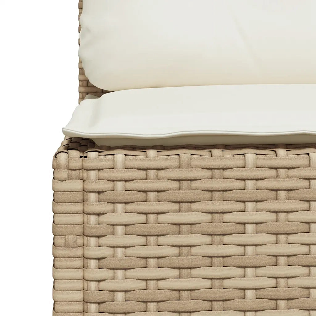 Set Divani da Giardino 11 pz con Cuscini Beige in Polyrattan 3262051