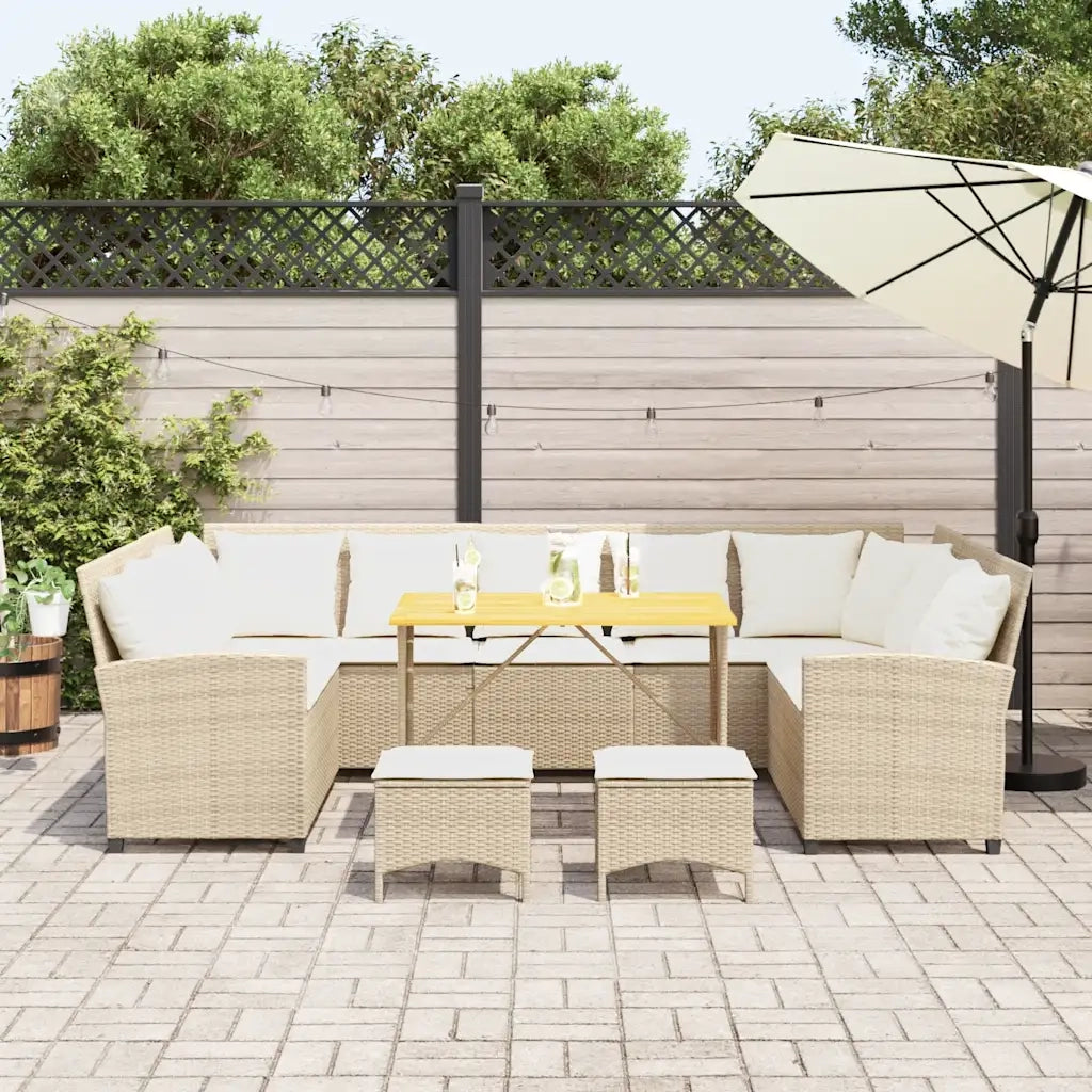 Set Divano da Giardino 4 pz con Cuscini Beige in Polyrattan 3365340