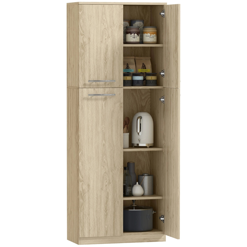 Armadio con Cassetti e Ripiani Regolabili ¨C Minimal ¨C Legno Rovere 59x31x155 cm