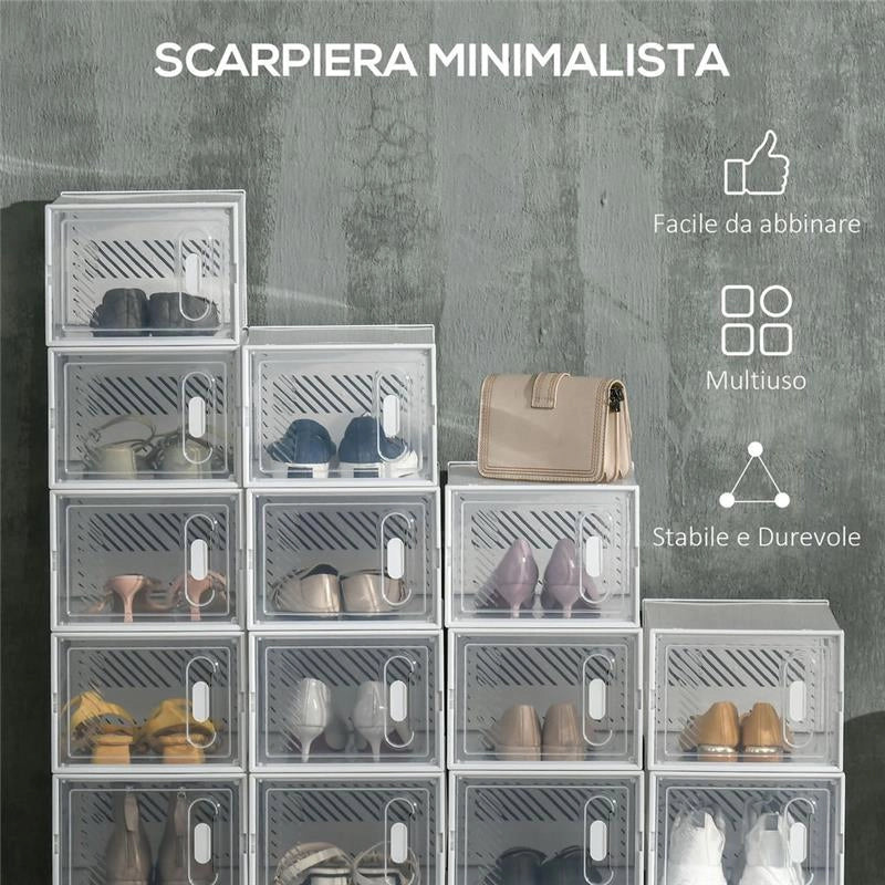 MOBILE SCARPIERA RETTANGOLARE IN PLASTICA PER SCARPE MAX 43 EU VESTITI E LIBRI