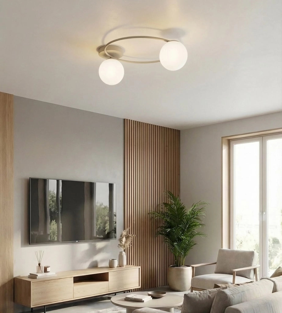 Plafoniera SOPRA 2xE14 beige bianca Emibig