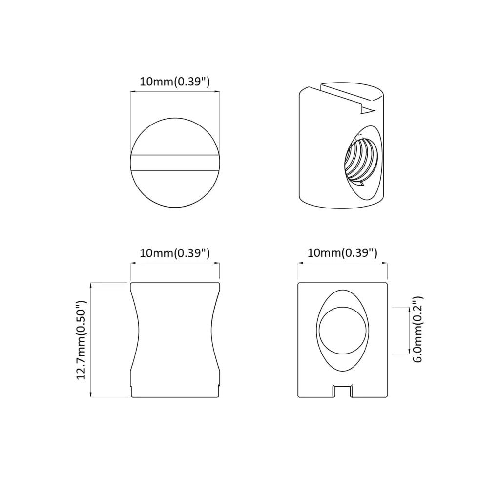 Dadi a tamburo 2 pcs Argento M6 x 13 mm Metallo 864424