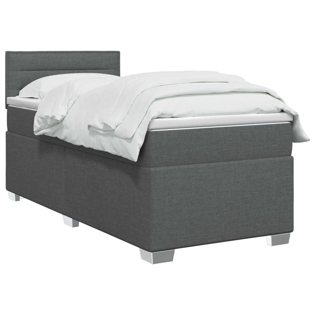 Letto con Box Spring, Materasso e LED Grigio Scuro 80 x 200 cm 3451806