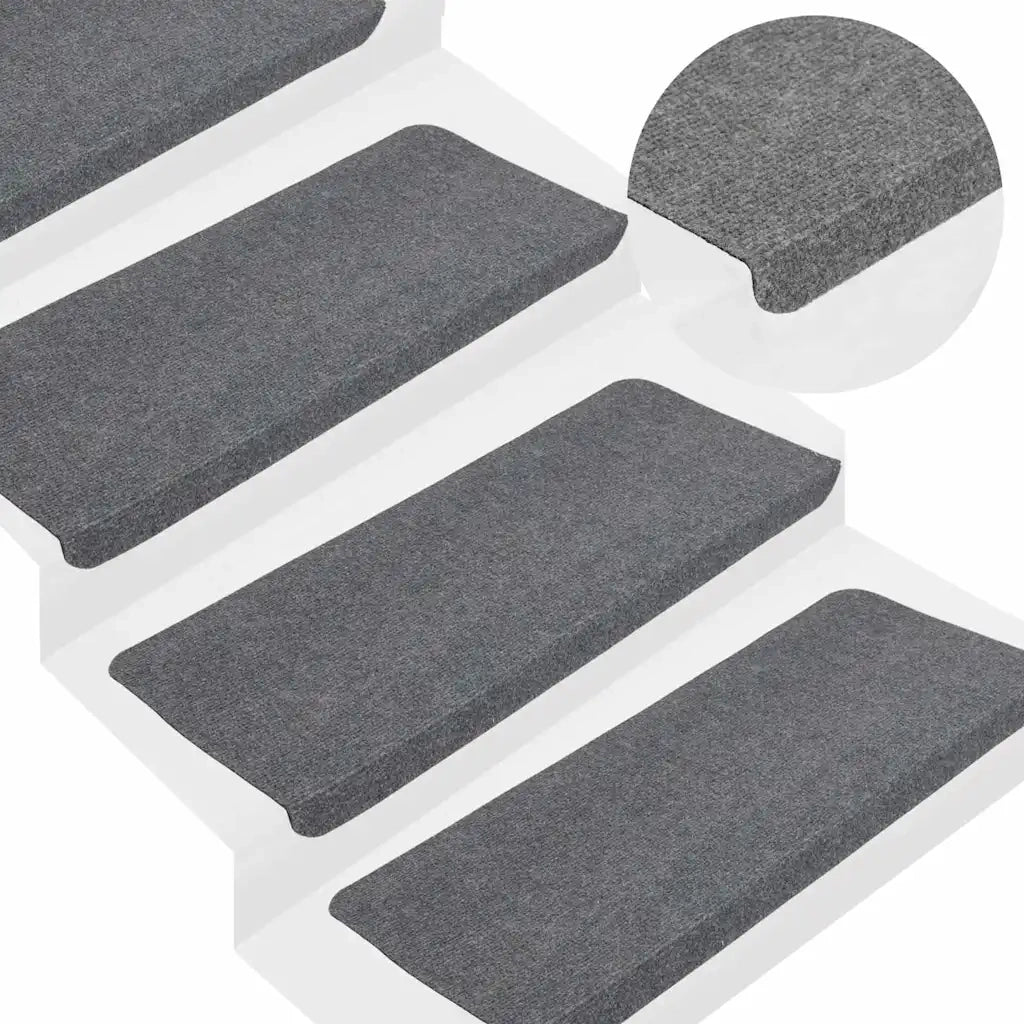 Tappetini Autoadesivi per Scale 15 pz | Gradini per Scale 65x24,5x3,5 cm Grigio