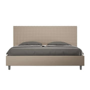 Letto con rete imbottito 180x190 similpelle tortora Sunny