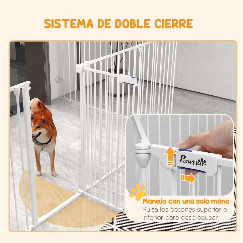 Recinto per Cani 8 Pannelli 64x90 cm ¨C zephmum ¨C Bianco