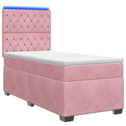 Letto box spring con materasso Rosa 100 x 200 cm Velluto 3455047