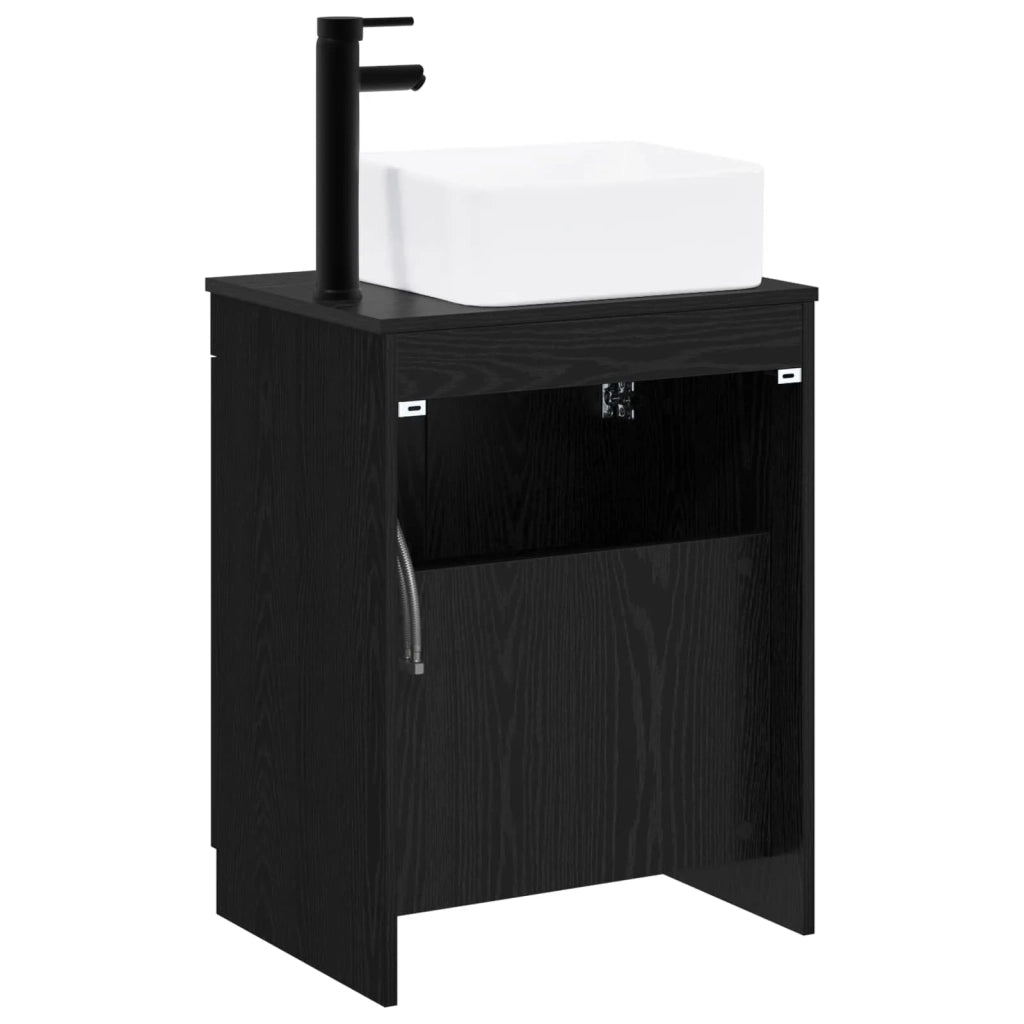 Set di mobili per il bagno Rovere Nero Legno ingegnerizzato 3404233