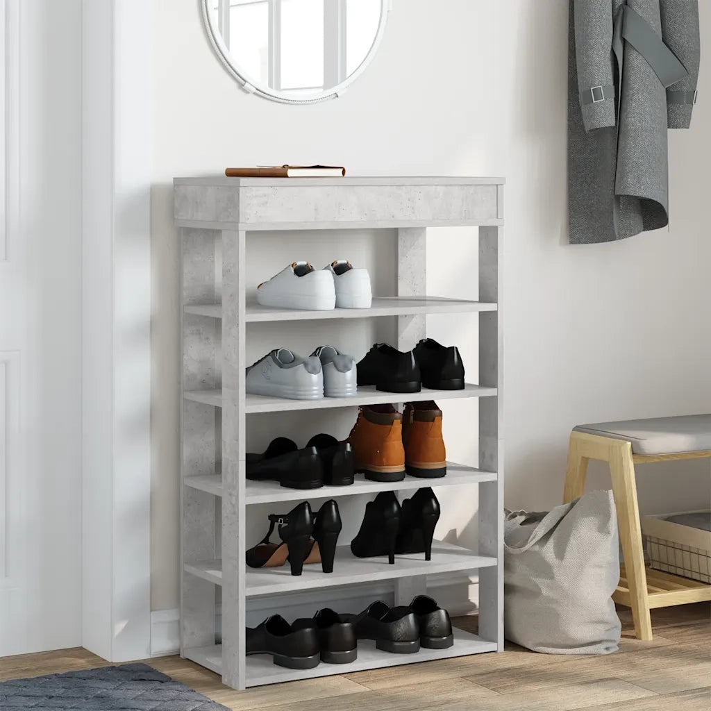 Scarpiera | Mobile per scarpe Grigio Cemento 60x30x98 cm in Legno Multistrato