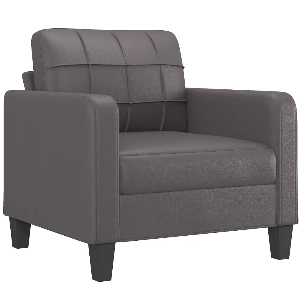 Set di Divani 4 pz con Cuscini Grigio in Similpelle