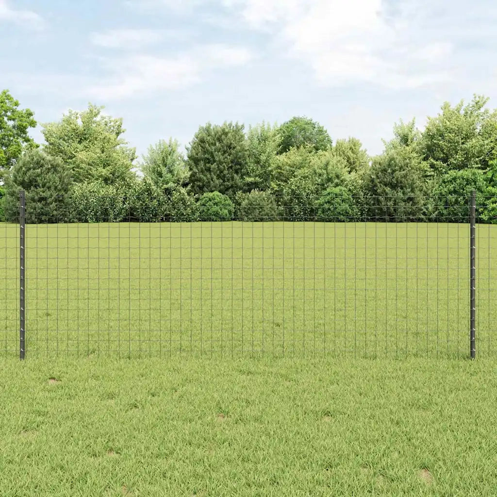 Palo della recinzione 11 pcs Grigio 80 cm Acciaio 42006279