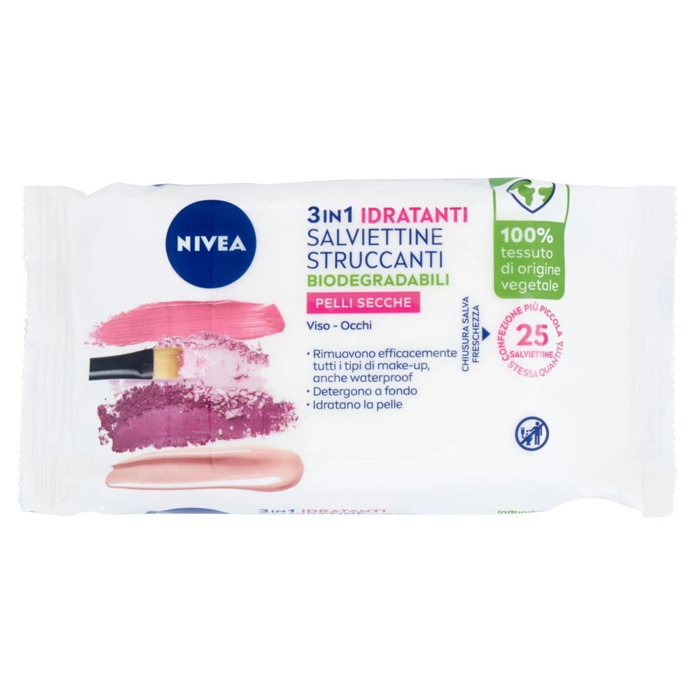 NIVEA VISAGE SALVIETTE STRUCCANTI IN CONFEZIONE DA 25PZ PELLI SECCHE
