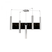 SQUARE TUBE SOSPENSIONE 5 LUCI GRIGIO CAVO CM.250 CON BASE 1173-S5-GR