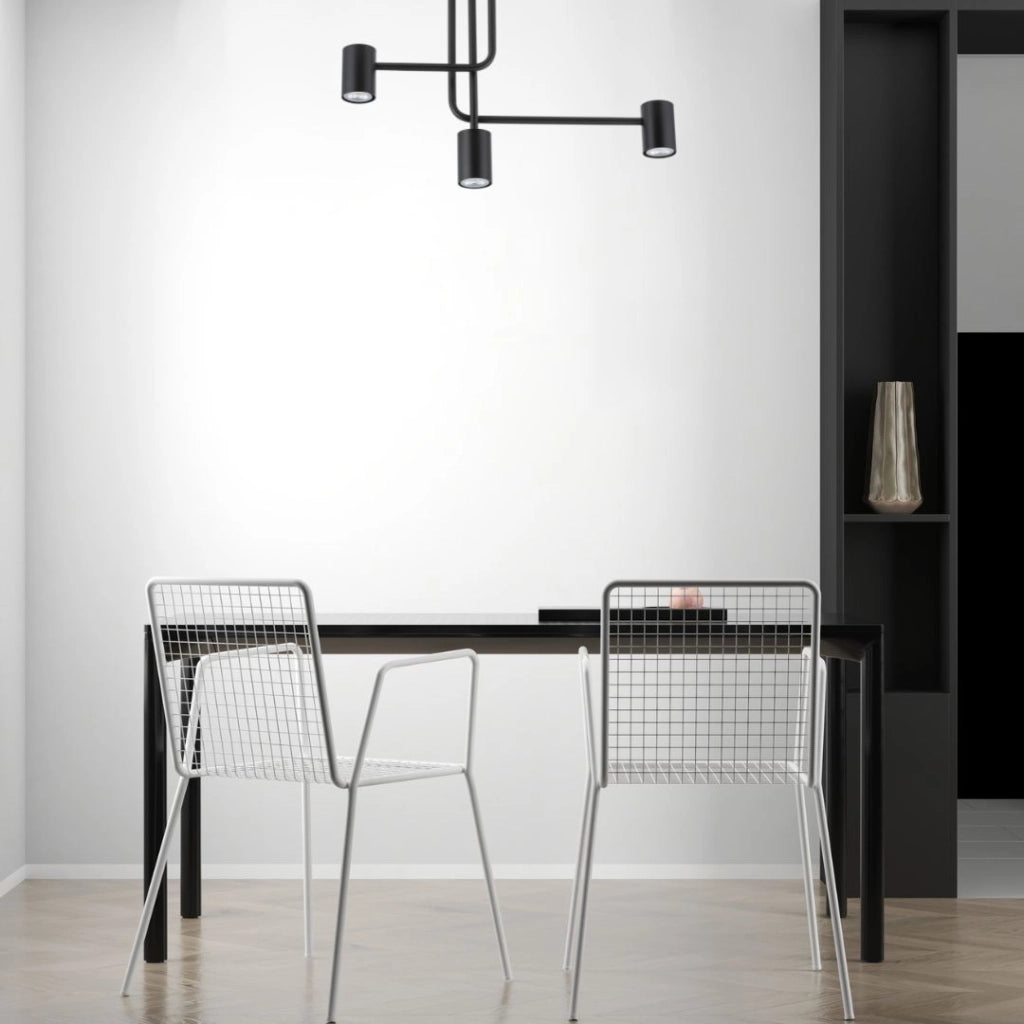 Plafoniera moderna nera Luis 3 luci GU10 25W Sigma