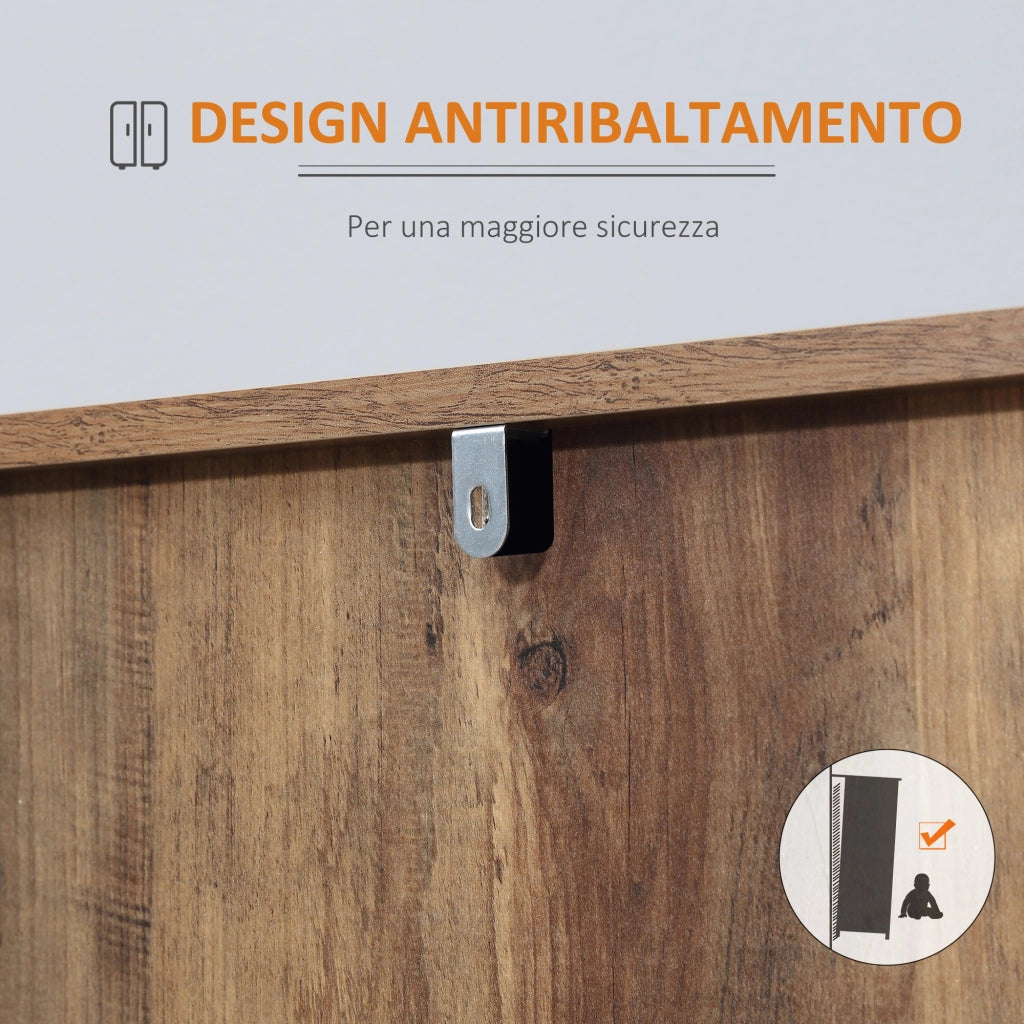 Credenza Moderna con Cassetti e Armadietti ¨C Minimal ¨C Truciolato e Metallo, 120x39.5x77 cm