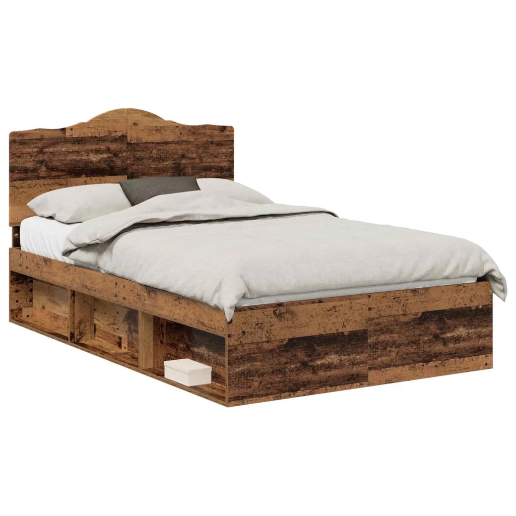 Letto matrimoniale | Letto per adulti | Struttura del letto Legno vecchio 120 x 200 cm Pino massello
