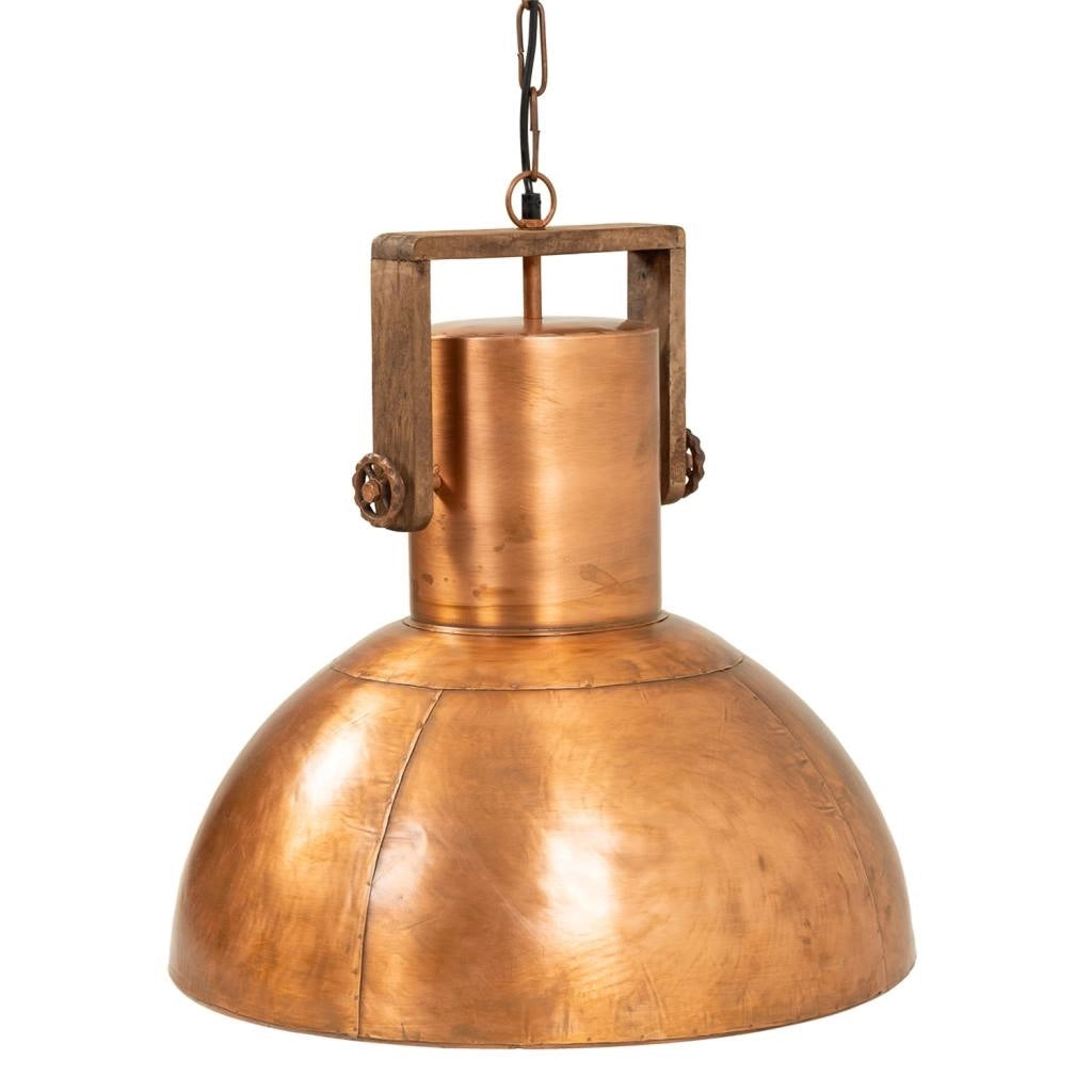 Lampada da soffitto in metallo ramato, 30x30x50h cm