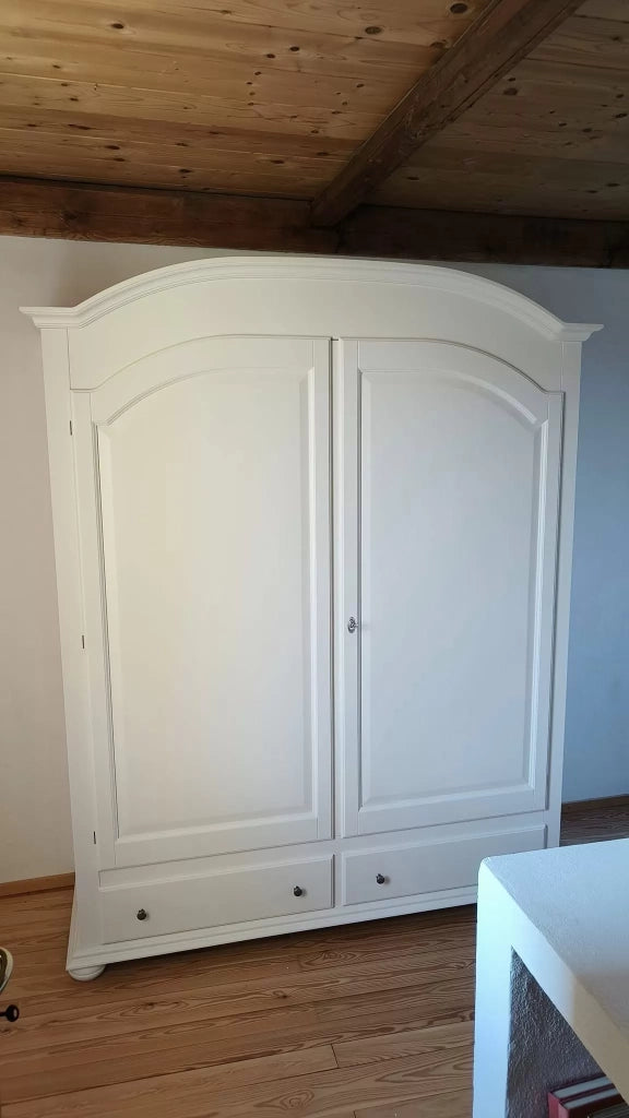 Armadio shabby 2 ante classico legno bianco 181x61x224 - Mobili 2G