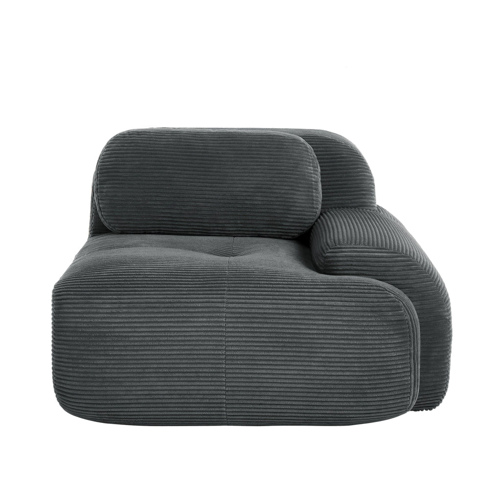Divano angolare Hamlet RSF - Zephmum- Tessuto Cordstoff grigio con cuscini