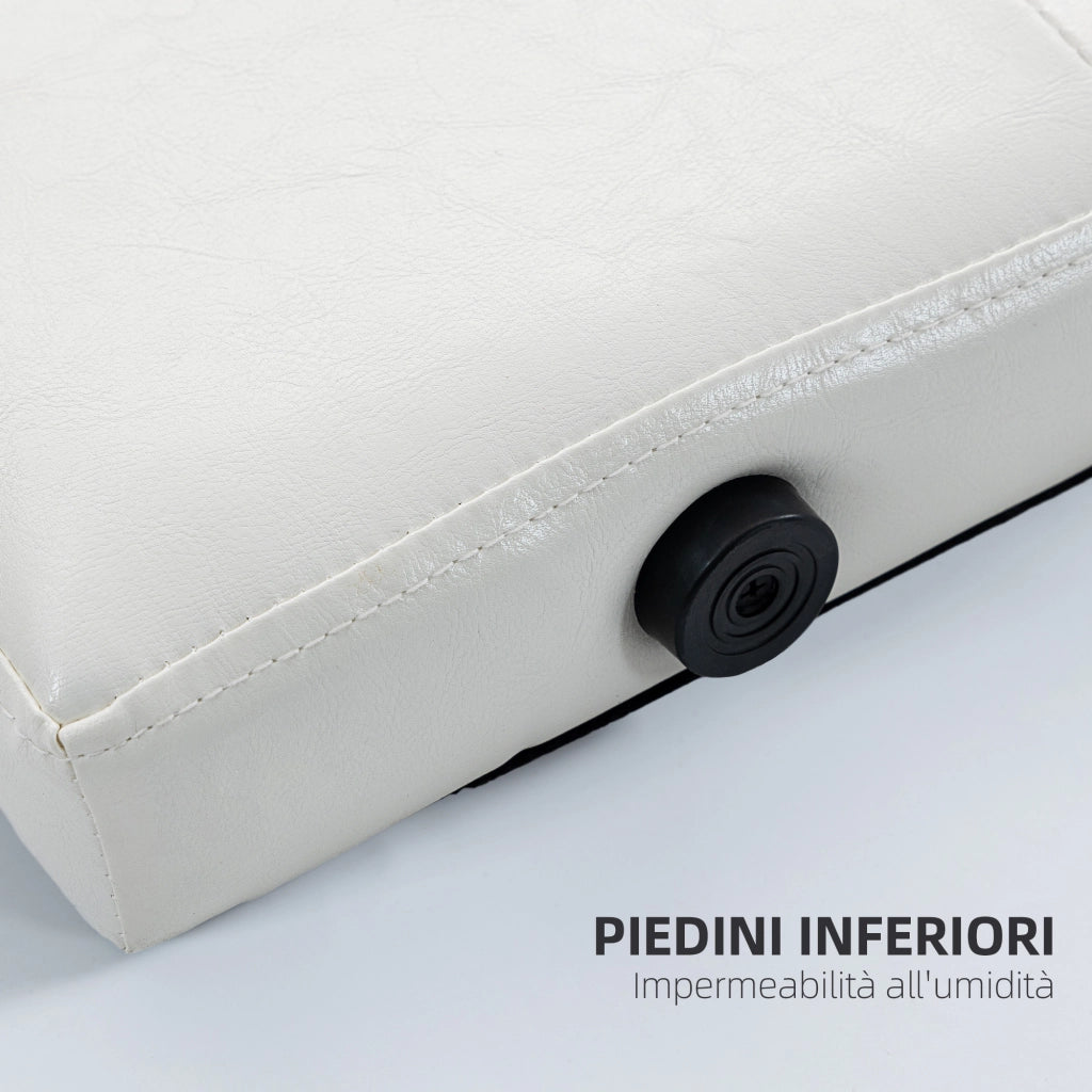 Testiera Letto Matrimoniale Imbottita con Bottoni ¨C Xylo ¨C Pelle PU Bianco 160x120 cm