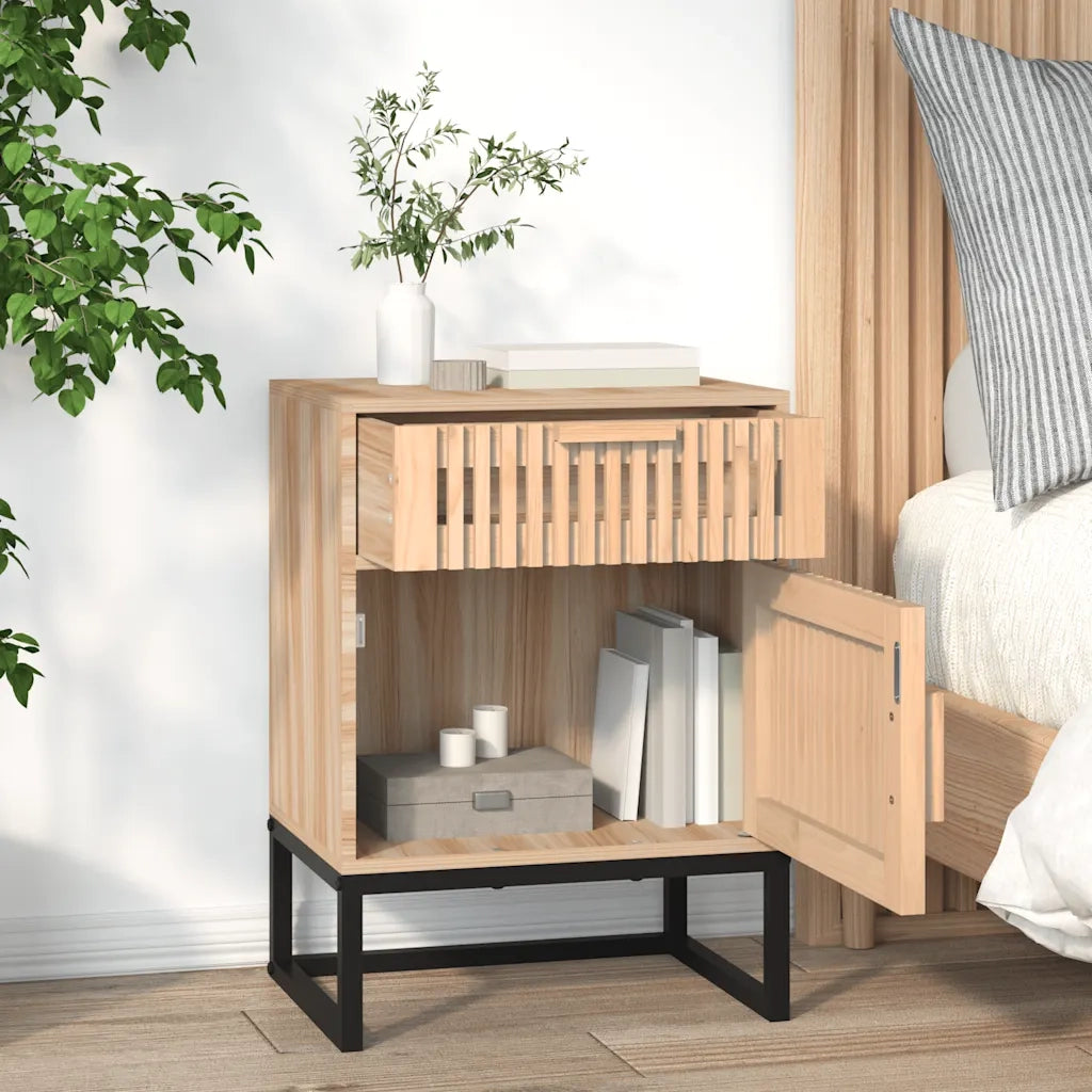 Comodini 2 pz 40x30x55,5 cm Legno Multistrato e Ferro 352096