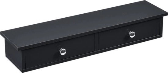 Pannello da parete - 2 Porte - MDF - 60x15x10 cm - Nero