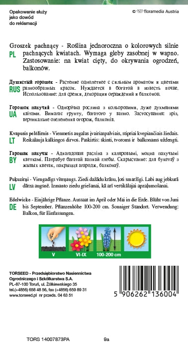 Piselli dolci - Lathyrus odoratus mix 4g